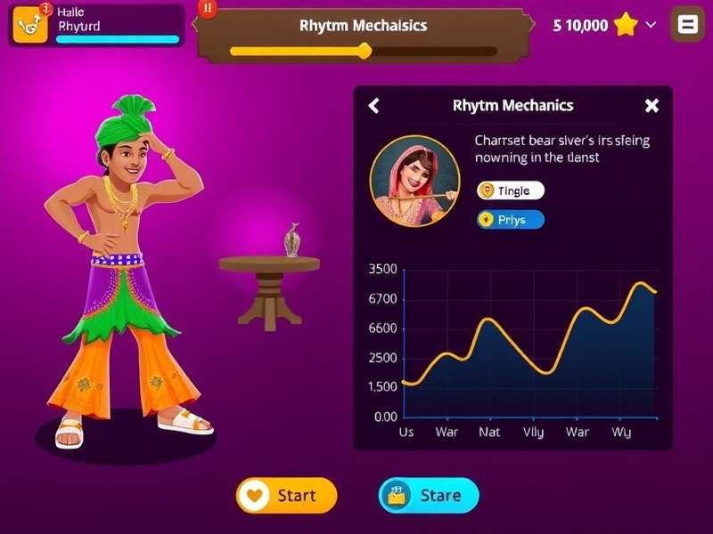 Bhangra Beats Brigade gameplay screenshot showing rhythm mechanics